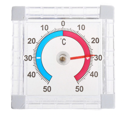 See the outdoor temperature from inside. Thermometer displays through window.